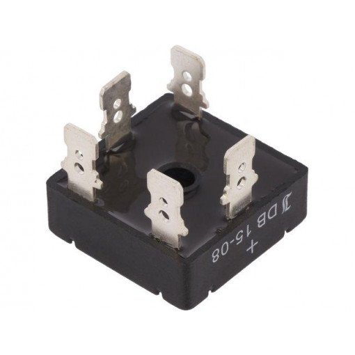 DB15-08; Three-phase bridge rectifier; Urmax: 800V; If: 15A; Ifsm: 350A; THT; DIOTEC SEMICONDUCTOR DB15-08; Three-phase bridge rectifier; Urmax: 800V; If: 15A; Ifsm: 350A; THT; DIOTEC SEMICONDUCTOR