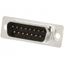 DB15-SP; D-Sub; PIN: 15; plug; male; for cable; soldering; Colour: black; ENCITECH