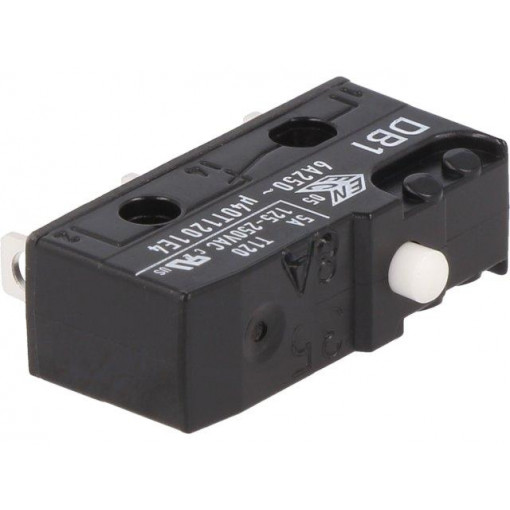 DB1C-A1AA; Microswitch SNAP ACTION; without lever; SPDT; 6A/250VAC; ON-(ON); CHERRY DB1C-A1AA; Microswitch SNAP ACTION; without lever; SPDT; 6A/250VAC; ON-(ON); CHERRY