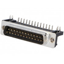 DB25-PL-24; D-Sub; PIN: 25; socket; male; angled 90°; THT; UNC4-40; 5A; 20mΩ; ADAM TECH