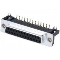 DB25-SL-24; D-Sub; PIN: 25; socket; female; angled 90°; THT; UNC4-40; 5A; 20mΩ; ADAM TECH