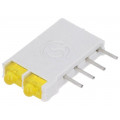 DBI01311; LED; in housing; yellow; 1.8mm; No.of diodes: 2; 10mA; 38°; 2.1V; SIGNAL-CONSTRUCT