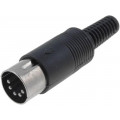 ; Plug; DIN; male; PIN: 5; Layout: 180°; straight; for cable; soldering; 