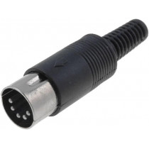 ; Plug; DIN; male; PIN: 5; Layout: 180°; straight; for cable; soldering; 