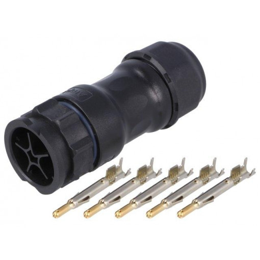 DC-05BMMA-QL8LPP; Connector: circular; male; plug; crimped; PIN: 5; 14AWG÷12AWG; IP68; AMPHENOL DC-05BMMA-QL8LPP; Connector: circular; male; plug; crimped; PIN: 5; 14AWG÷12AWG; IP68; AMPHENOL