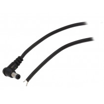 DC.CAB.0201.0150; Cable; wires,DC 0,7/2,35 plug; angled; 0.5mm2; black; 1.5m; BQ CABLE