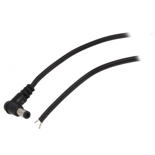 DC.CAB.0201.0150; Cable; wires,DC 0,7/2,35 plug; angled; 0.5mm2; black; 1.5m; BQ CABLE