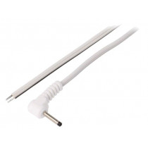 DC.CAB.0301.0150; Cable; wires,DC 0,7/2,35 plug; angled; 0.5mm2; white; 1.5m; BQ CABLE