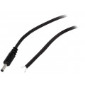 DC.CAB.0600.0150; Cable; wires,DC 1,3/3,5 plug; straight; 0.5mm2; black; 1.5m; BQ CABLE