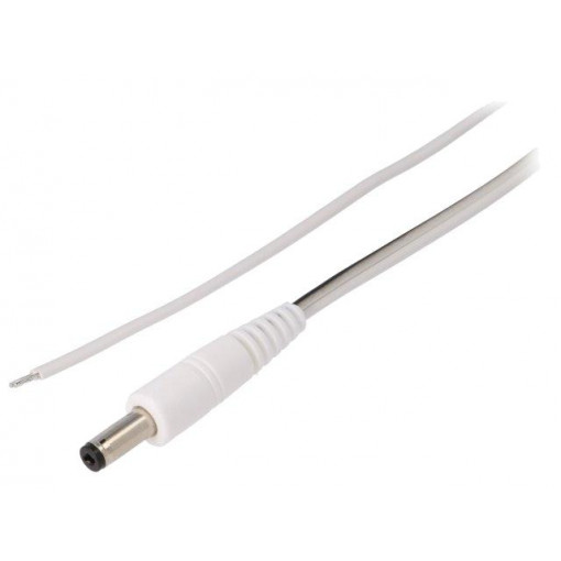 DC.CAB.1500.0150; Cable; wires,DC 4,8/1,7 plug; straight; 0.5mm2; white; 1.5m; BQ CABLE