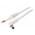DC.CAB.1911.0150; Cable; wires,DC 5,5/1,7 plug; angled; 1mm2; white; 1.5m; -20÷70°C; BQ CABLE