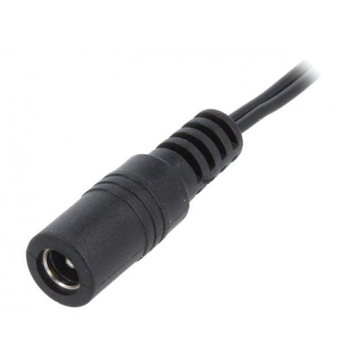 ; Cable; wires,DC 5,5/2,1 socket; straight; 0.5mm2; black; 0.25m; ESPE