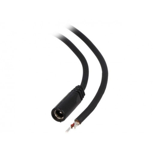 DC.CAB.2010.0150; Cable; wires,DC 5,5/2,1 socket; straight; 1mm2; black; 1.5m; BQ CABLE