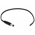 DC.CAB.2200.0020; Cable; wires,DC 5,5/2,1 plug; straight; 0.5mm2; black; 0.2m; BQ CABLE