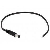 DC.CAB.2200.0020; Cable; wires,DC 5,5/2,1 plug; straight; 0.5mm2; black; 0.2m; BQ CABLE