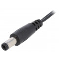 ; Cable; wires,DC 5,5/2,1 plug; straight; 0.5mm2; black; 0.25m; ESPE