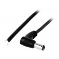 DC.CAB.2201.0020; Cable; wires,DC 5,5/2,1 plug; angled; 0.5mm2; black; 0.2m; BQ CABLE