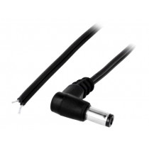 DC.CAB.2201.0020; Cable; wires,DC 5,5/2,1 plug; angled; 0.5mm2; black; 0.2m; BQ CABLE
