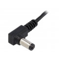 ; Cable; wires,DC 5,5/2,1 plug; angled; 0.5mm2; black; 0.25m; ESPE