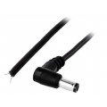 DC.CAB.2201.0150; Cable; wires,DC 5,5/2,1 plug; angled; 0.5mm2; black; 1.5m; BQ CABLE