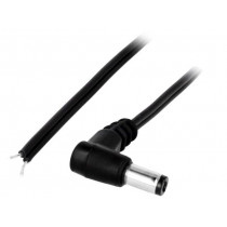 DC.CAB.2201.0150; Cable; wires,DC 5,5/2,1 plug; angled; 0.5mm2; black; 1.5m; BQ CABLE