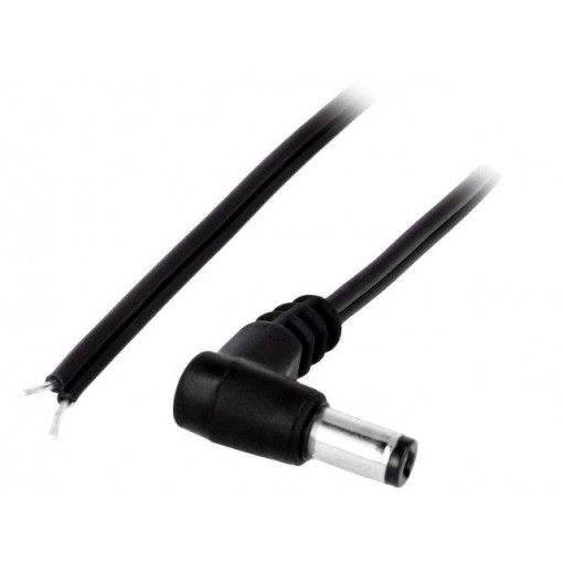 DC.CAB.2201.0300; Cable; wires,DC 5,5/2,1 plug; angled; 0.5mm2; black; 3m; -20÷70°C; BQ CABLE