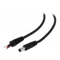 DC.CAB.2210.0150; Cable; wires,DC 5,5/2,1 plug; straight; 1mm2; black; 1.5m; BQ CABLE