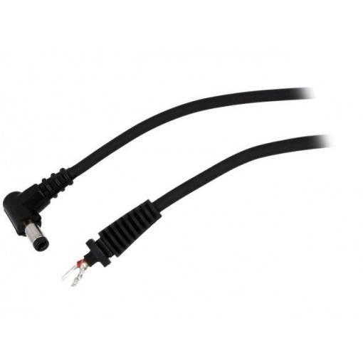 DC.CAB.2211.0150; Cable; wires,DC 5,5/2,1 plug; angled; 1mm2; black; 1.5m; -20÷70°C; BQ CABLE