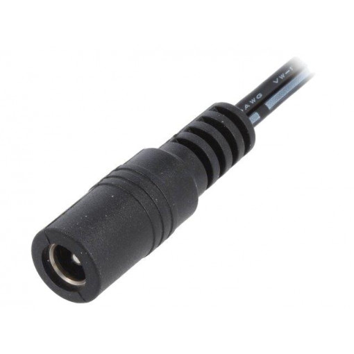 ; Cable; wires,DC 5,5/2,5 socket; straight; 0.5mm2; black; 1.5m; ESPE