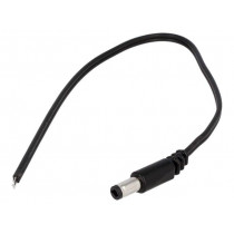 DC.CAB.2600.0020; Cable; wires,DC 5,5/2,5 plug; straight; 0.5mm2; black; 0.2m; BQ CABLE