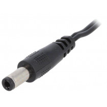 ; Cable; wires,DC 5,5/2,5 plug; straight; 0.5mm2; black; 1.5m; ESPE