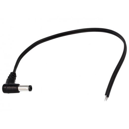 DC.CAB.2601.0020; Cable; wires,DC 5,5/2,5 plug; angled; 0.5mm2; black; 0.2m; BQ CABLE