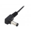 ; Cable; wires,DC 5,5/2,5 plug; angled; 0.5mm2; black; 1.5m; ESPE