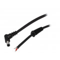 DC.CAB.2611.0150; Cable; wires,DC 5,5/2,5 plug; angled; 1mm2; black; 1.5m; -20÷70°C; BQ CABLE