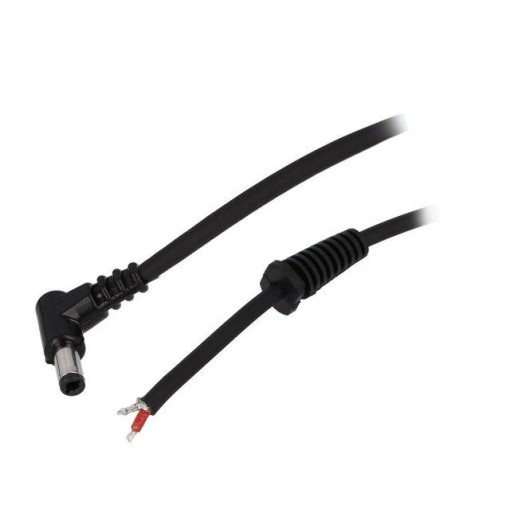 DC.CAB.2611.0150; Cable; wires,DC 5,5/2,5 plug; angled; 1mm2; black; 1.5m; -20÷70°C; BQ CABLE