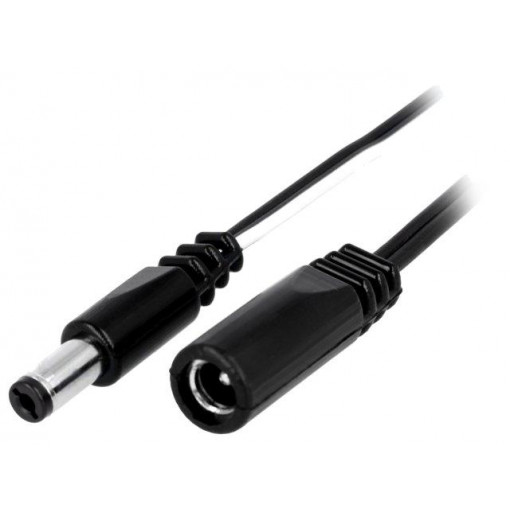 DC.EXT.0200.0180; Cable; DC 5,5/2,1 plug,DC 5,5/2,1 socket; straight; 0.5mm2; 1.8m; BQ CABLE