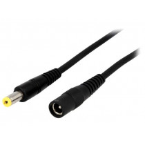 DC.EXT.1200.0180; Cable; DC 5,5/2,1 plug,DC 5,5/2,1 socket; straight; 1mm2; black; BQ CABLE