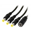 DC.SPL.0400.0035; Cable; DC 5,5/2,1 socket,DC 5,5/2,1 plug x3; straight; 0.5mm2; BQ CABLE