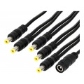 DC.SPL.0800.0035; Cable; DC 5,5/2,1 socket,DC 5,5/2,1 plug x5; straight; 0.5mm2; BQ CABLE
