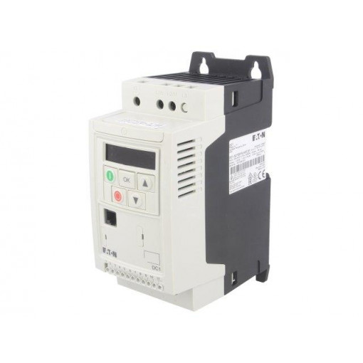 DC1-S27D0FN-A20CE1; Inverter; Max motor power: 0.75kW; Usup: 200÷240VAC; 0÷500Hz; IN: 4; EATON ELECTRIC DC1-S27D0FN-A20CE1; Inverter; Max motor power: 0.75kW; Usup: 200÷240VAC; 0÷500Hz; IN: 4; EATON ELECTRIC