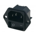 DC11.0001.001; Connector: AC supply; socket; male; 12A; 250VAC; IEC 60320; SCHURTER