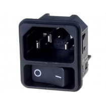 DC11.0001.203; Connector: AC supply; socket; male; 12A; 250VAC; IEC 60320; SCHURTER