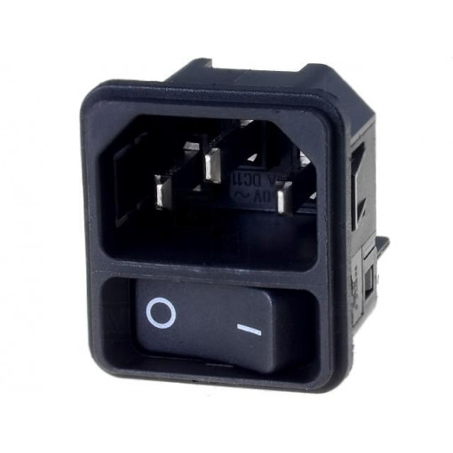 DC11.0001.203; Connector: AC supply; socket; male; 12A; 250VAC; IEC 60320; SCHURTER