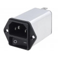 DC12.5102.001; Connector: AC supply; socket; male; 10A; 250VAC; IEC 60320; 300uH; SCHURTER