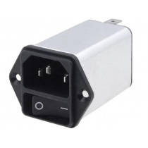 DC12.5102.001; Connector: AC supply; socket; male; 10A; 250VAC; IEC 60320; 300uH; SCHURTER