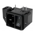 DC21.0021.1111; Connector: AC supply; socket; male; 11A; IEC 60320; THT; 70°C; SCHURTER