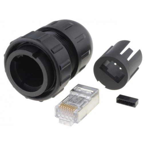 DCC-RJ6SB-310; Plug; RJ45; DC; PIN: 8; Cat: 6; shielded; Layout: 8p8c; IP67,IP68; IDC; SWITCHCRAFT DCC-RJ6SB-310; Plug; RJ45; DC; PIN: 8; Cat: 6; shielded; Layout: 8p8c; IP67,IP68; IDC; SWITCHCRAFT