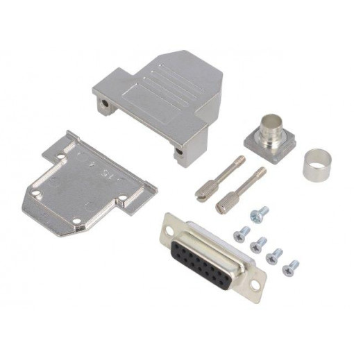 DCRP15-DBS-CF65-CS80-K; D-Sub; PIN: 15; plug; female; soldering; for cable; black; ENCITECH