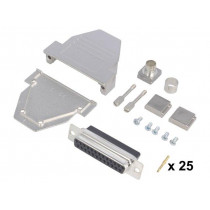 DCRP25-DBCS-CF65-CS80-K; D-Sub; PIN: 25; plug; female; crimped; for cable; black; ENCITECH