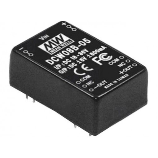 DCW08B-15; Converter: DC/DC; 8W; Uin: 18÷36V; Uout: 15VDC; Uout2: -15VDC; 15g; MEAN WELL